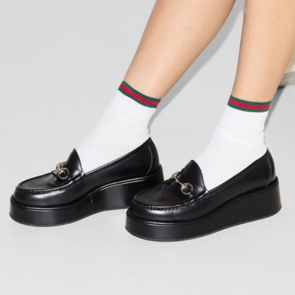 Gucci Ilde Horsebit Flatform leather platform Loafer RETAIL 1,300 - Picture 13 of 15